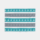 Nautische Patroon Boot Elementen Fleece Deken (Voorkant (Horizontaal))