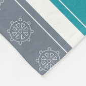 Nautische Patroon Boot Elementen Fleece Deken (Hoek)