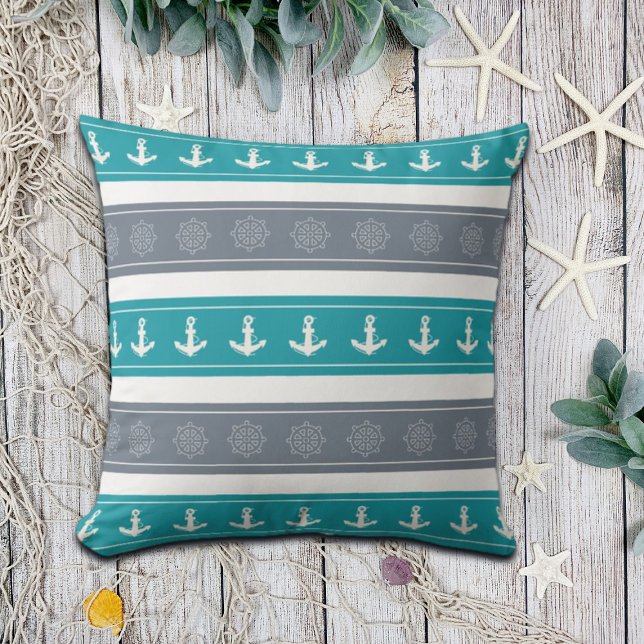 Nautische Patroon Boot Elementen Kussen (Creator heeft geüpload)