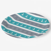 Nautische Patroon Boot Elementen Papieren Bordje (Gekanteld)