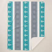 Nautische Patroon Boot Elementen Sherpa Deken (Voorkant)