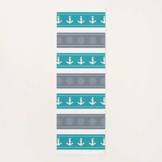 Nautische Patroon Boot Elementen Yogamat (Achterkant)