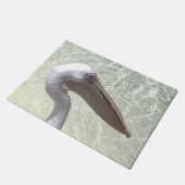 Nautische pelikaan in water Waterverf Deurmat (Schuin)