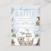Nautische Piraat Baby shower Luier Raffle Informatiekaartje (Voorkant)