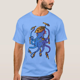 Nautische Piraat Octopus Drink Rum T-shirt