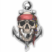 Nautische piraatschedel sticker (Voorkant)