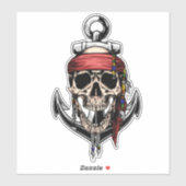 Nautische piraatschedel sticker (Vel)