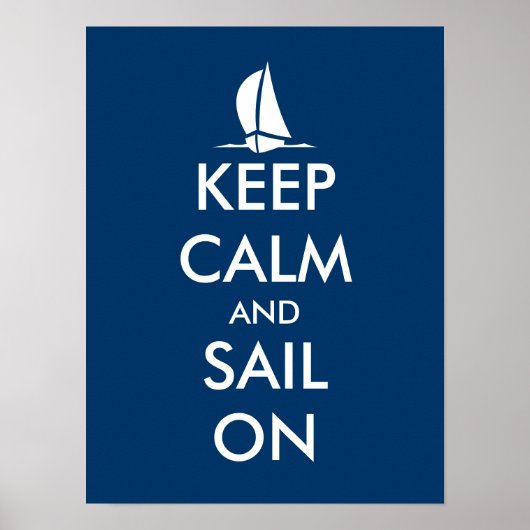 Nautische poster met schip | Blijf kalm en vaar do (Voorkant)