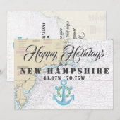 Nautische Prettige Feestdagen uit New Hampshire Feestdagenkaart (Voorkant / Achterkant)
