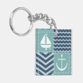 Nautische Quilt Acryl Sleutelhanger (Voorkant Links)