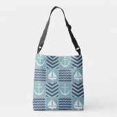 Nautische quilt all-over-print tas (Achterkant)