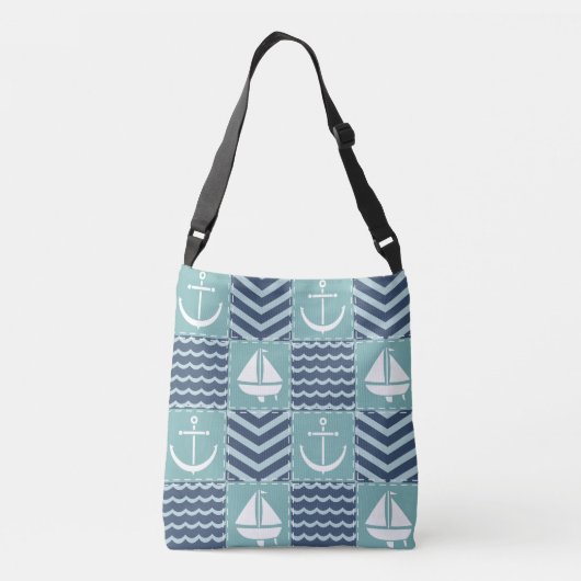 Nautische quilt all-over-print tas (Achterkant)