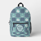 Nautische quilt bedrukte rugzak (Voorkant)