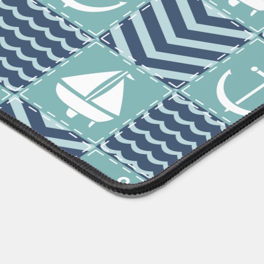 Nautische quilt bureaumat (Hoek)