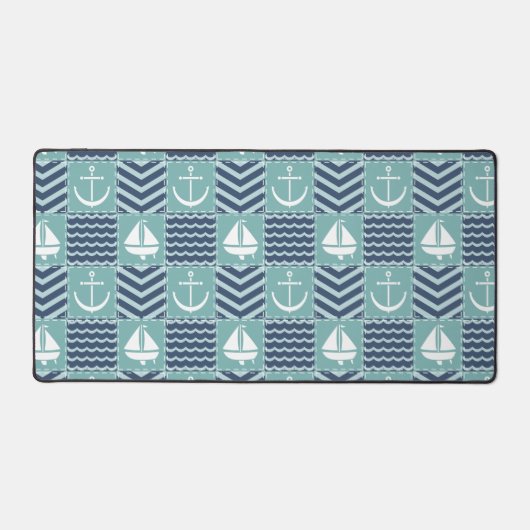 Nautische quilt bureaumat (Voorkant)