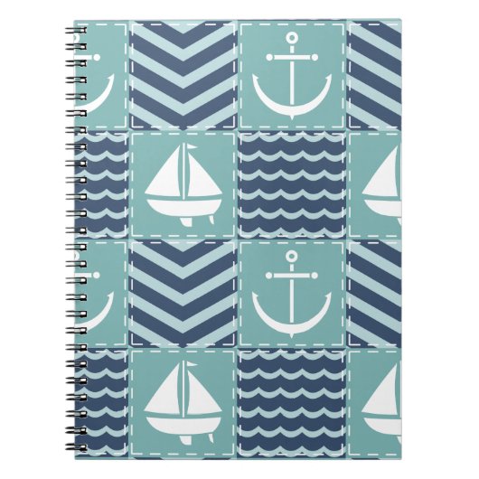 Nautische Quilt Notitieboek (Voorkant)