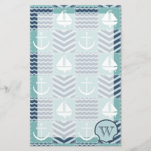 Nautische Quilt Stationery Briefpapier