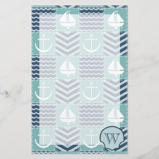Nautische Quilt Stationery Briefpapier (Voorkant)