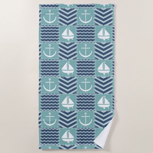 Nautische quilt strandlaken (Voorkant)