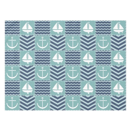 Nautische Quilt Tafelkleed (Voorkant (Horizontaal))