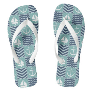 Nautische Quilt Teenslippers