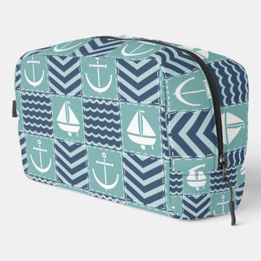 Nautische quilt toilettasje (Rechterhoek)
