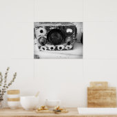nautische radio zwart-wit poster (Keuken)