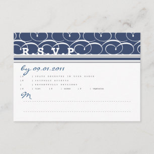 Nautische reactiekaart voor swirls RSVP kaartje