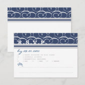 Nautische reactiekaart voor swirls RSVP kaartje (Voorkant / Achterkant)