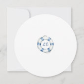 nautische reddingsboei-monogram Baby shower Kaart (Achterkant)