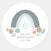 Nautische regenboog onder het Zee Ronde Sticker (Voorkant)