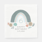 Nautische regenboog zeeschelp onder het Zee partij Servet (Voorkant)