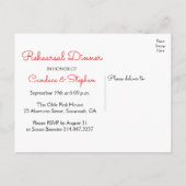 Nautische repetitie diner Lighthouse Beach bruilof Uitnodiging Briefkaart (Achterkant)