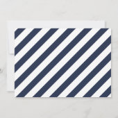 Nautische repetitie diner Marine Blauw & Wit Strip Kaart (Achterkant)