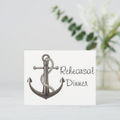 Nautische repetitie Dinner Ship Anchor Wedding Briefkaart (Staand voorkant)