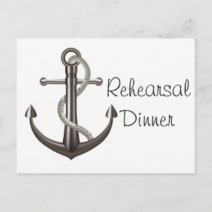Nautische repetitie Dinner Ship Anchor Wedding Briefkaart