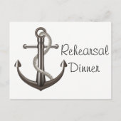 Nautische repetitie Dinner Ship Anchor Wedding Briefkaart (Voorkant)