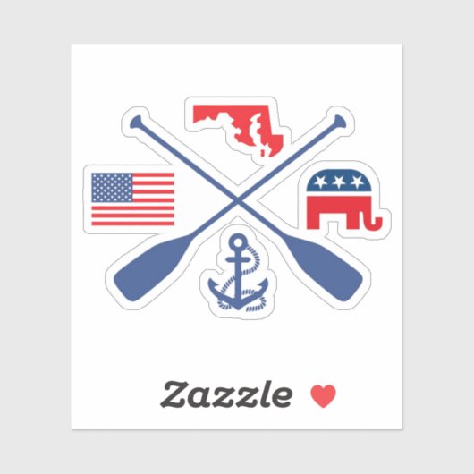 Nautische Republikeinse Sticker (Vel)