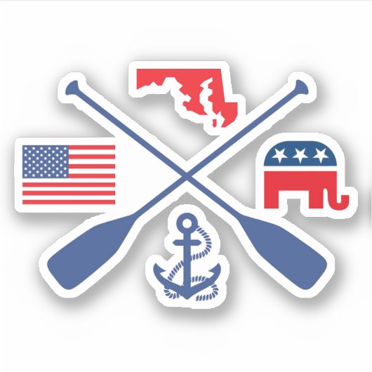 Nautische Republikeinse Sticker (Voorkant)