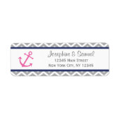 Nautische retouradres labels Chevron (Voorkant)