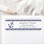 Nautische retouradres labels Chevron Blue (Insitu)