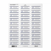 Nautische retouradres labels Chevron Blue (Full Sheet)