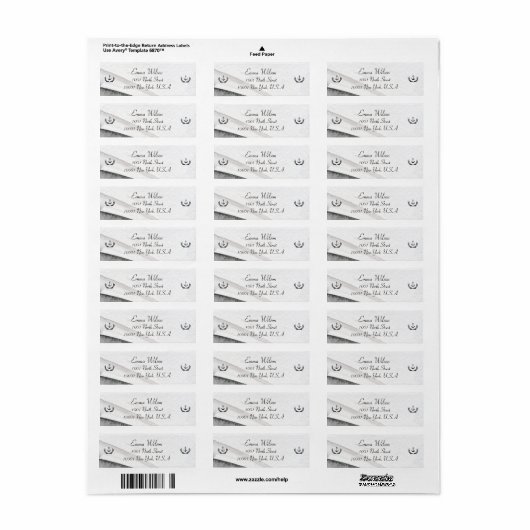 Nautische retouradreslabels grijs en wit etiket (Full Sheet)