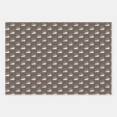 Nautische Retro Bruin en wit Schip Zeilboot Inpakpapier Vel (Voorkant 3)