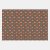 Nautische Retro Bruin Oranje Schip Zeilboot Inpakpapier Vel (Voorkant 3)