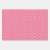 Nautische Retro Roze Oranje Schip Zeilboot Inpakpapier Vel (Voorkant 3)