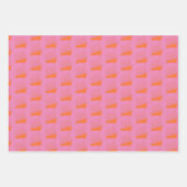 Nautische Retro Roze Oranje Schip Zeilboot Inpakpapier Vel (Voorkant 2)