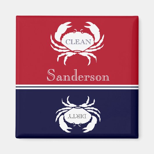 Nautische rode blauwe vaatwasmachine schoon vuil magneet (Voorkant)