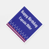 Nautische Rode en Blauwe Bootkapitein Verjaardag Servet (Hoek)