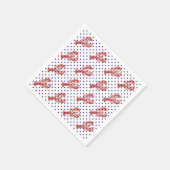 Nautische rode kreeft en blauwe Stippen Servetten (Hoek)